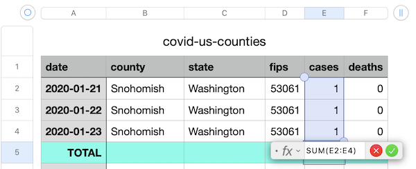 Spreadsheet formula