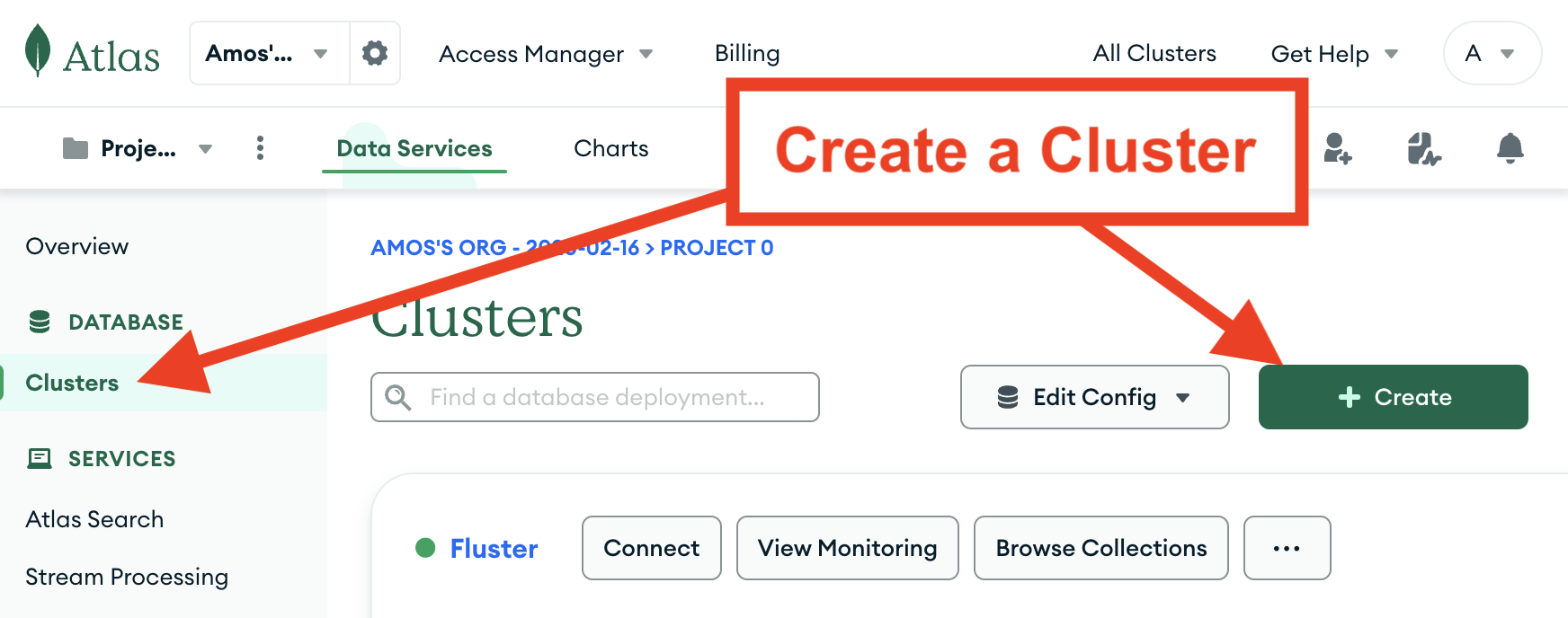 Create a cluster