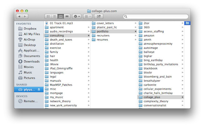 Mac Finder shows the hierarchy of folders