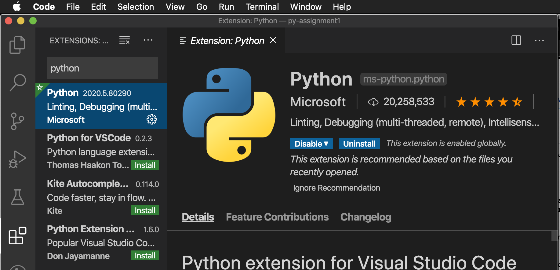 Visual Studio Code's Python
Extension
