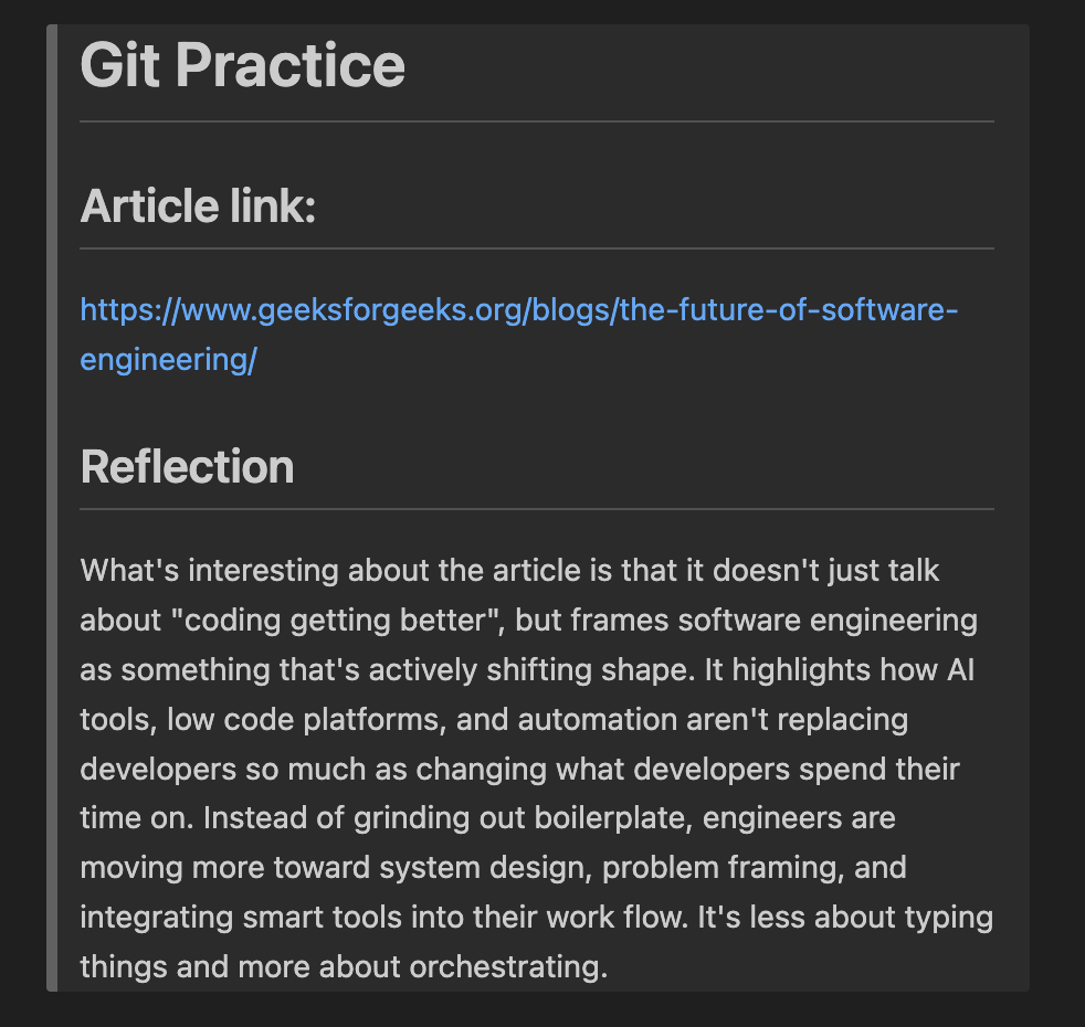 A colon at the end of a heading