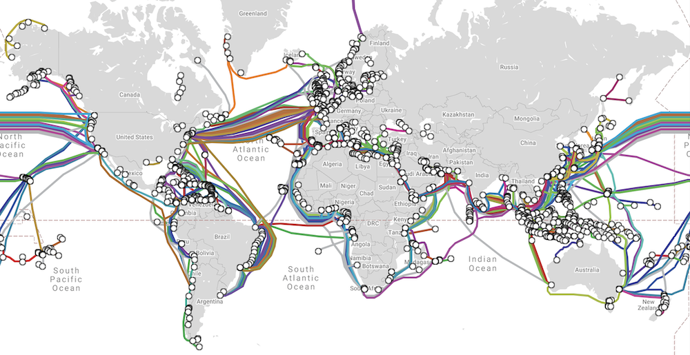 Submarine internet cable map