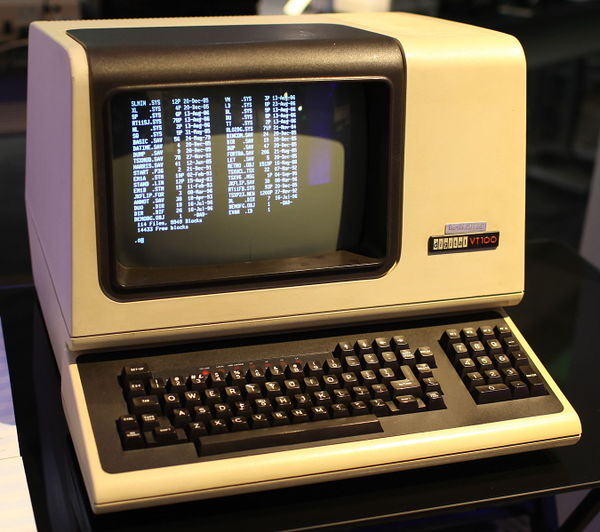 A classic DEC VT100 terminal, circa 1978