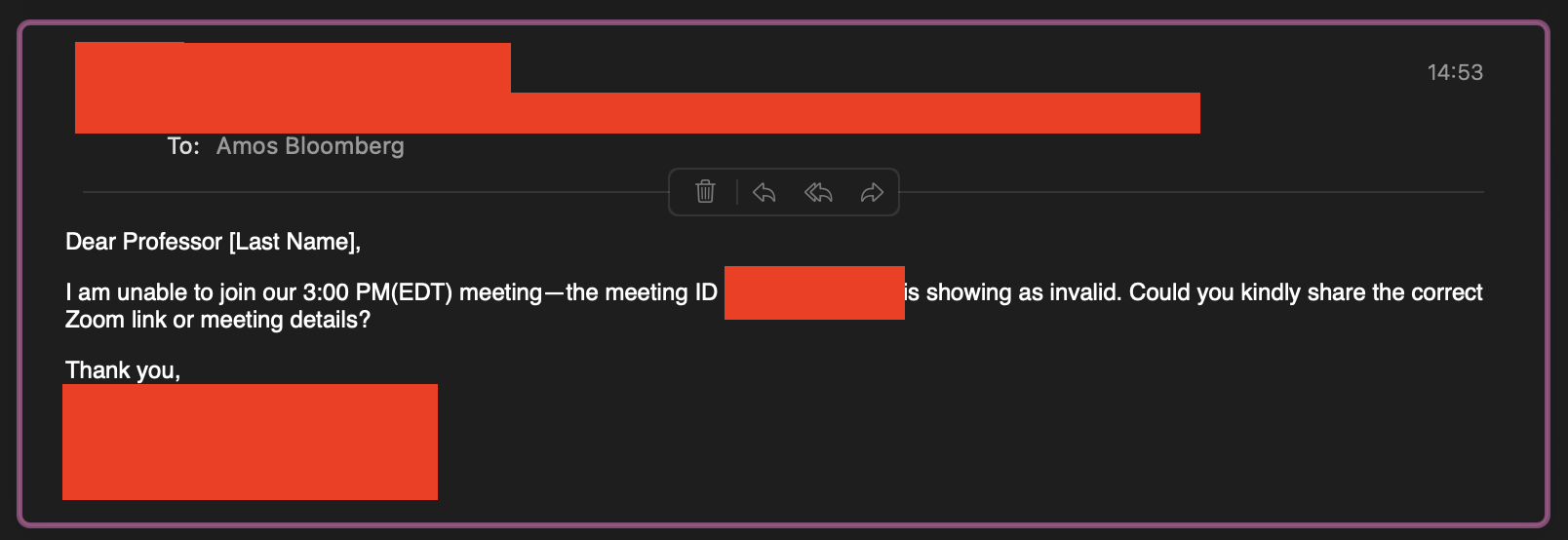 AI-generated email gone wrong